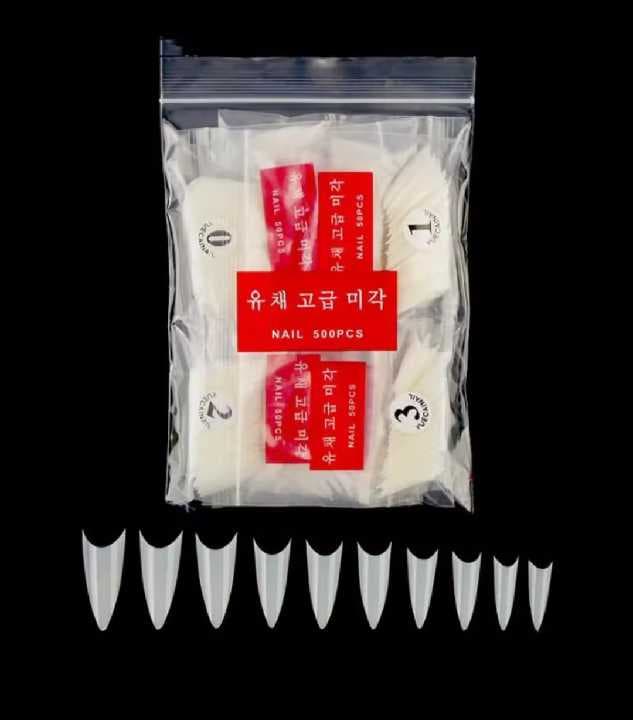 Tips Naturales stiletto 500 piezas c4