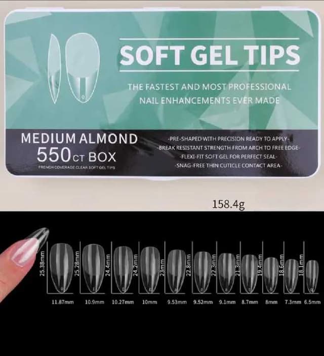 Tips spf gel Almendradas 440 piezas